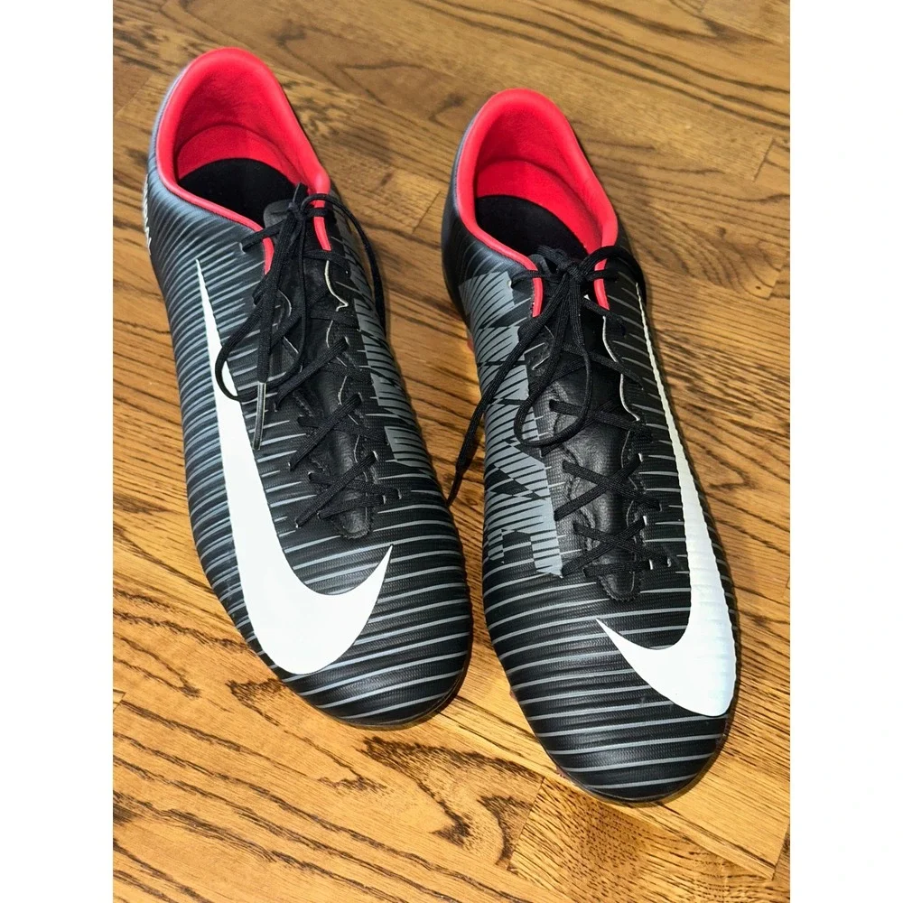 Nike Mercurial Veloce III FG Soccer Black/ Red Size 10 Men's 847756-002